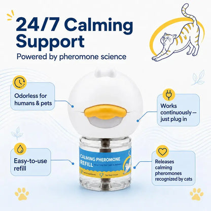 Wavetree Cat Calming Pheromone Diffuser Refill Kit (4 Pack, 120-Day Supply) - 48 Ml/Bottle Odorless Non-Toxic Fragrance Liquid, Stress Relief for Meowing & Pee Spraying during Environmental Changes, Ideal for Living Rooms - Tiktokshopbacktoschool